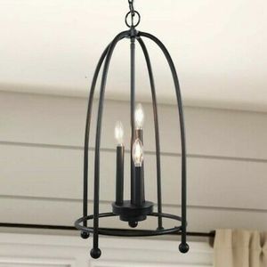 Designer Home 3 Light Pendant  26" high- 14 " Wide Black Transitional Geometric